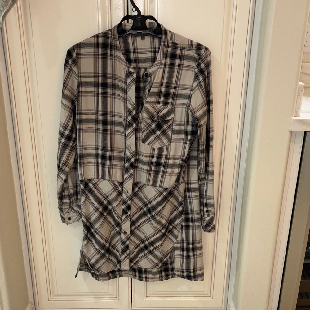 Plaid Michael Stars Button-Up Dress